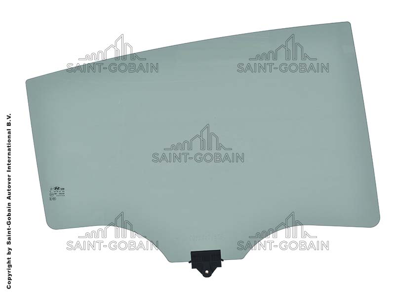 RIGHT REAR DOOR GLASS GREY WITH FITTING SEKURIT