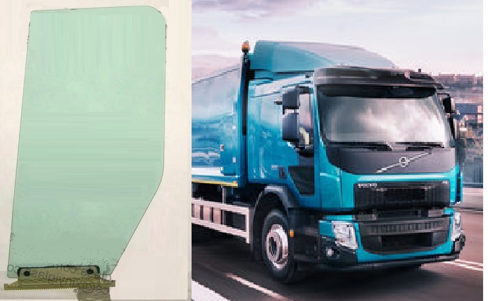 RH FRONT DOOR GLASS GREEN W/FIT-3 PCE DR